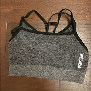 Gymshark Charcoal and Black Sports Bra